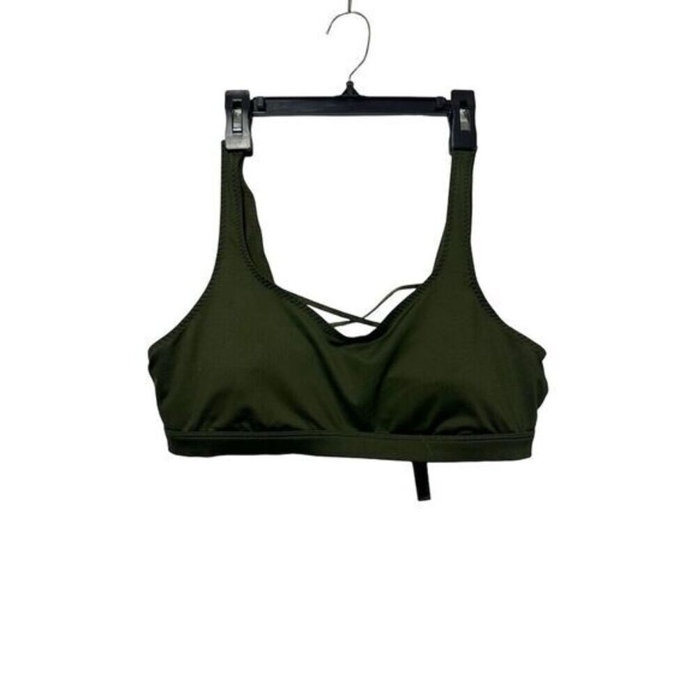 Victoria's Secret Sport Strappy Sports Bra Green padded‎ Size L Yoga Gym